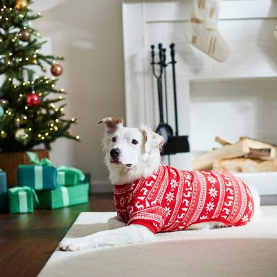 Show full view: Frisco Holiday Fair Isle Dog & Cat Cozy Polar Fleece PJs, DNU, Small slide 6 of 9