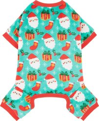 Frisco Santa's Gifts Dog & Cat Cozy Plush Fleece PJs, X-Small