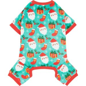 Frisco Santa's Gifts Dog & Cat Cozy Plush Fleece PJs, Medium