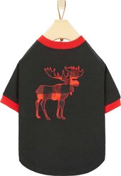 Frisco Plaid Moose Dog & Cat T-shirt, X-Small