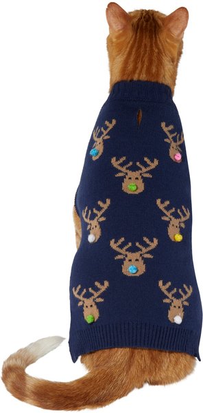 Frisco Reindeers with Pom Pom Noses Dog & Cat Christmas Sweater, Small slide 1 of 8