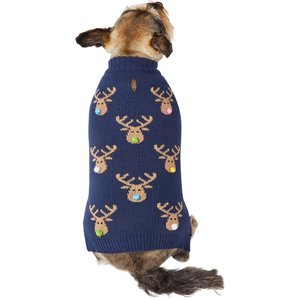 Frisco Reindeers with Pom Pom Noses Dog & Cat Christmas Sweater, Large