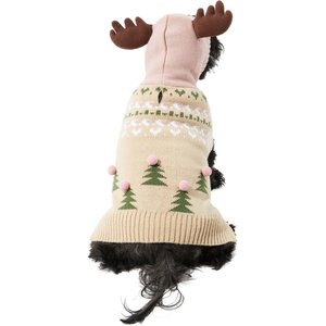 Frisco Nordic Fair Isle Dog & Cat Hooded Sweater, Large