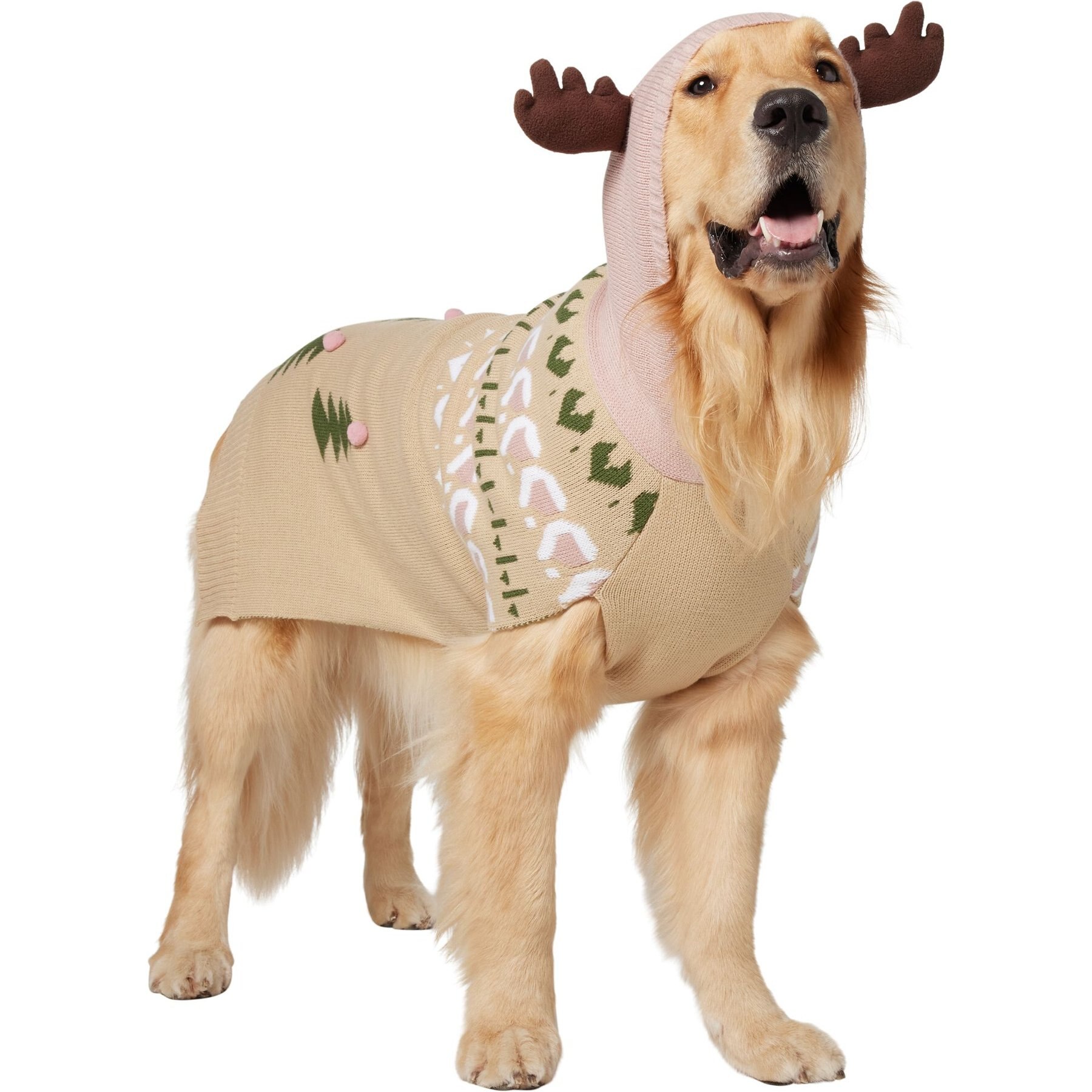 Frisco Nordic Fair Isle Dog & Cat Hooded Sweater, XXX-Large