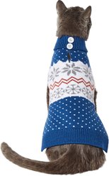 Frisco Blue Snowflake Dog & Cat Chenille-Blend Sweater, Small