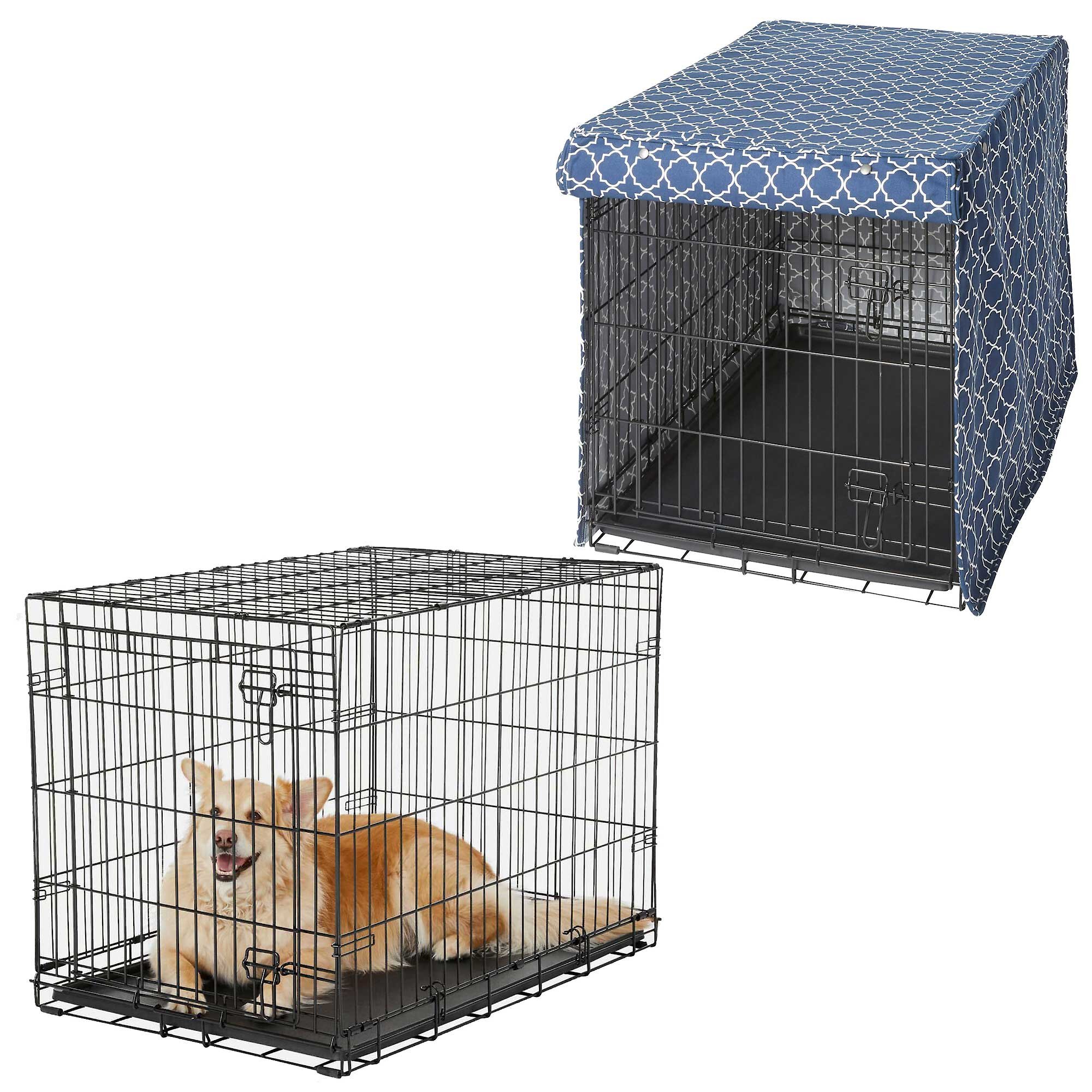 FRISCO Heavy Duty Fold & Carry Single Door Collapsible Wire Dog Crate