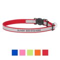 Frisco Polyester Personalized Reflective Cat Collar with Bell, Red, 8 to 12-in neck, 3/8-in wide