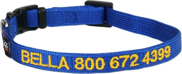 GoTags Small Font Personalized Dog Collar, Blue, X-Small slide 1 of 5