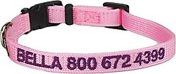 GoTags Small Font Personalized Dog Collar, Pink, X-Small