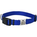 GoTags Adjustable Nameplate Personalized Dog Collar, Blue, Small