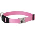 GoTags Adjustable Nameplate Personalized Dog Collar, Pink, Large