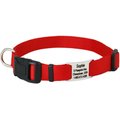 GoTags Adjustable Nameplate Personalized Dog Collar, Red, Medium