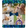 Frisco Contemporary Mosaic with Bone Collage Sherpa Fleece Personalized Blanket, 60" x 80"