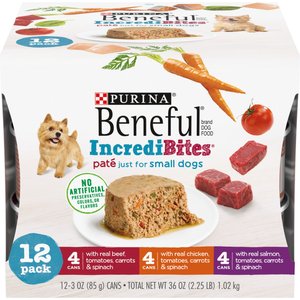Purina Beneful IncrediBites Pate Variety Pack Wet Dog Food, 3-oz can, case of 24