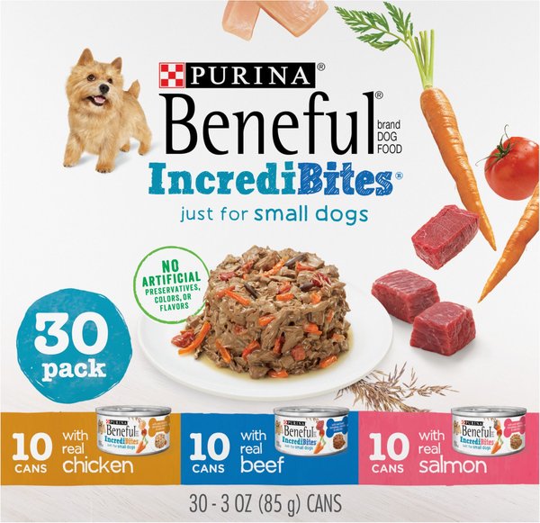 Purina Beneful IncrediBites Variety Pack Canned Dog Food, 3-oz can, case of 30 slide 1 of 11