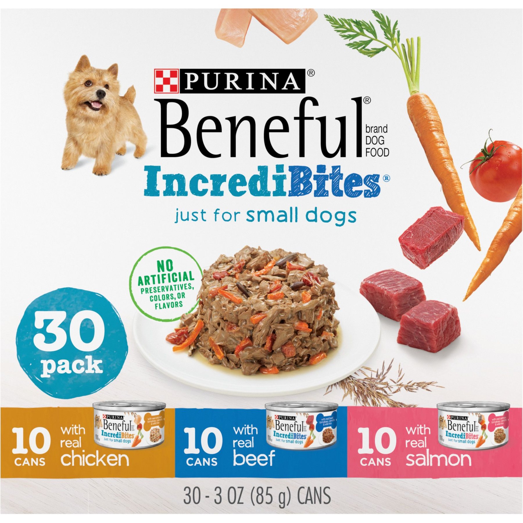 PURINA BENEFUL Incredibites Medleys Variety Pack Wet Dog Food 3 oz case of 30 Chewy