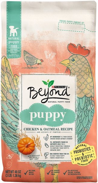 Purina Beyond Natural, High Protein Chicken & Oatmeal Recipe Dry Puppy Food, 3-lb bag slide 1 of 8