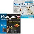 Heartgard Plus Chew for Dogs, up to 25 lbs, (Blue Box), 6 Chews (6-mos. supply) & NexGard Chew for Dogs, 10.1-24 lbs, (Blue Box), 6 Chews (6-mos. supply)