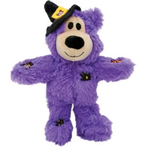 KONG Wild Knot Bear Squeaky Plush Dog Toy, Purple, Small