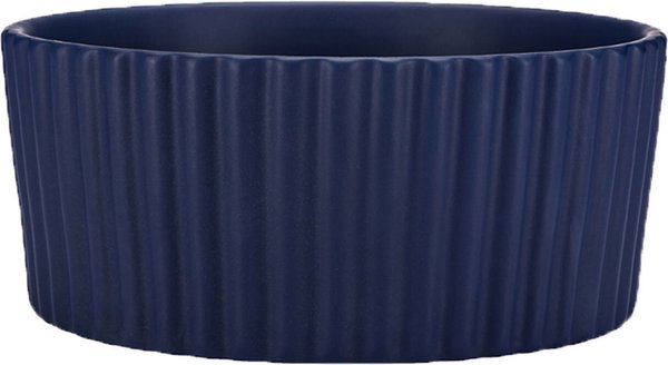 Waggo Ripple Ceramic Dog Bowl, Midnight, 4-cup slide 1 of 2