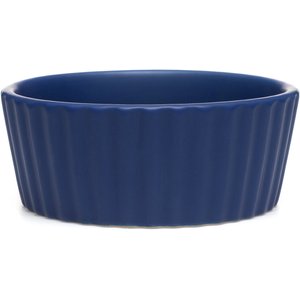 Waggo Ripple Ceramic Dog Bowl, Royal Blue, 4-cup