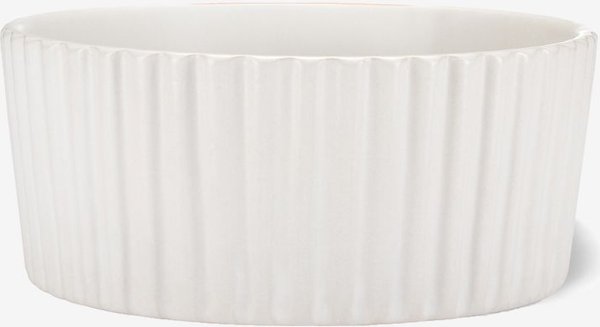 Waggo Ripple Ceramic Dog Bowl, White, 8-cup slide 1 of 2