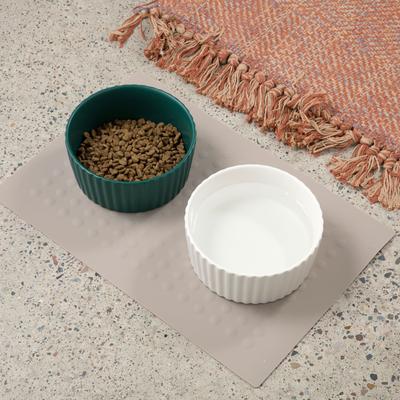 Show full view: Waggo Ripple Ceramic Dog Bowl, Teal, 8-cup slide 6 of 8
