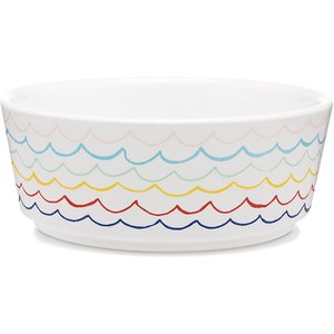 Waggo Sketched Wave Ceramic Dog & Cat Bowl, 2-cup