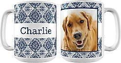 Frisco Personalized Boho Damask White Coffee Mug, 15-oz