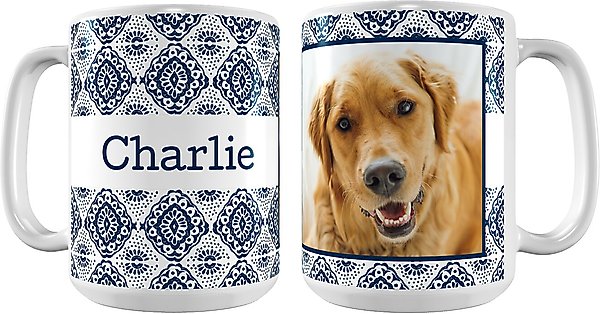 Frisco Personalized Boho Damask White Coffee Mug, 15-oz slide 1 of 5