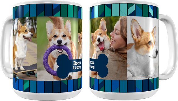 Frisco Contemporary Collage #2 White Personalized Coffee Mug, 15-oz.