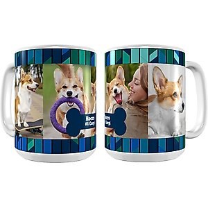 Frisco Personalized Contemporary Mosaic with Bone Collage White Coffee Mug, 15-oz
