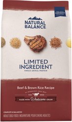 Natural Balance Limited Ingredient Beef & Brown Rice Recipe Dry Dog Food, 4-lb bag