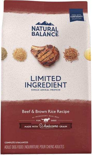 Natural Balance Limited Ingredient Beef & Brown Rice Recipe Dry Dog Food, 24-lb bag slide 1 of 9