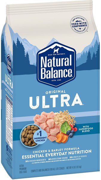 Natural Balance Original Ultra Chicken & Barley Formula Dry Dog Food, 4-lb bag slide 1 of 6