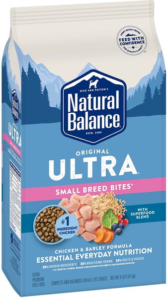 Natural Balance Original Ultra Chicken & Barley Formula Small Breed Bites Dry Dog Food, 4-lb bag slide 1 of 6