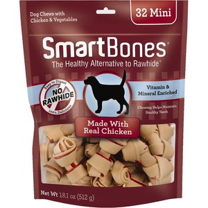 SmartBones Mini Chicken Dog Treats, 32 count