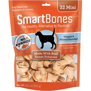 SmartBones Sweet Potato Mini Dog Treats, 32 count