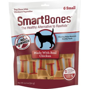 SmartBones Real Chicken Small Chews Dog Treats, 6 count