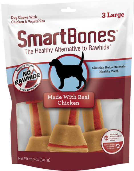 SmartBones Real Chicken Large Chews Dog Treats, 3 count slide 1 of 7