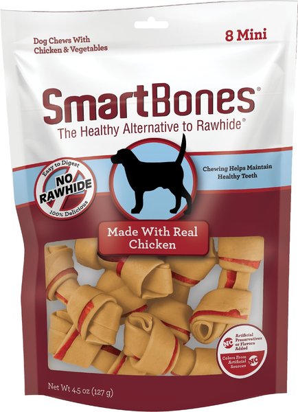 SmartBones Real Chicken Mini Chews Dog Treats, 8 count slide 1 of 7
