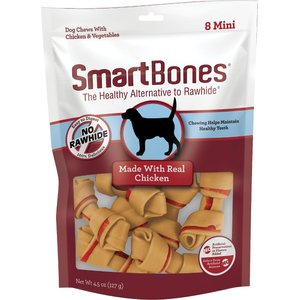 SmartBones Real Chicken Mini Chews Dog Treats, 8 count