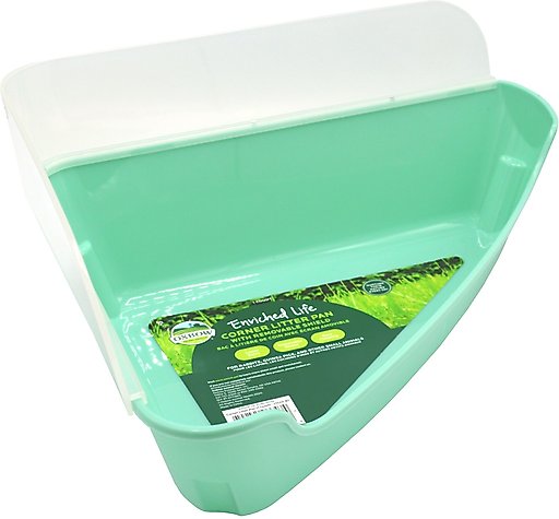Oxbow Enriched Life Corner Small Animal Litter Pan with Removable Shield