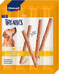 Vitakraft Treaties No Rawhide Chew Sticks Soft Jerky Dog Treats, 16 count