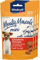 Vitakraft Meaty Morsels Mini Chicken with Beef Soft & Chewy Dog Treats, 1.69-oz bag, 3 count