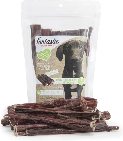 Fantastic Dog Chews Mini Bully Sticks Grain-Free Dog Treats, 6-in, 6-oz bag slide 1 of 2
