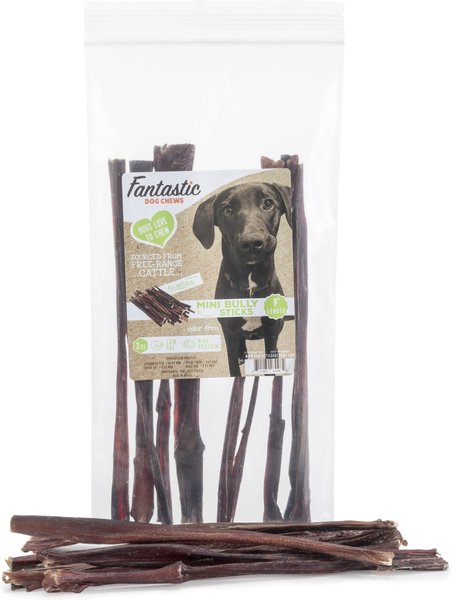 Fantastic Dog Chews Mini Bully Sticks Grain-Free Dog Treats, 9-in, 3-oz bag slide 1 of 1