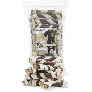 Fantastic Dog Chews Stuffed Gullets with Rawhide Dog Treats, 25 count, 6-in