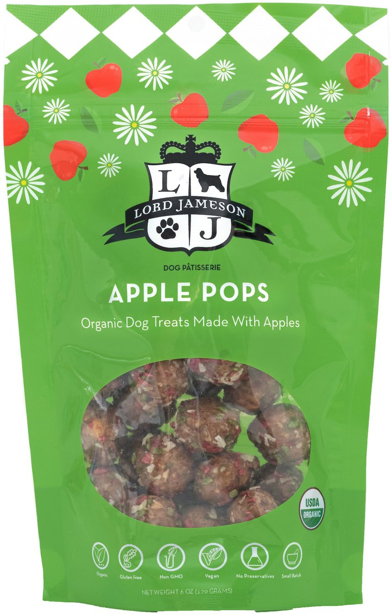 Lord Jameson Apple Pops Vegan Dog Treats, 6-oz bag