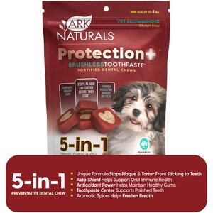 Ark Naturals Brushless Toothpaste Protection+ Mini Dental Dog Treats, 4-oz bag, Count Varies